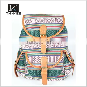 Custom High Quality Backpack Girls Fashion Aztec Canvas Backpack thumbnail-3