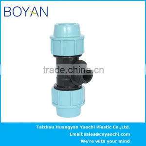 BOYAN PP Compression Pipe Fittings for Irrigation Quick Male Tee thumbnail-1