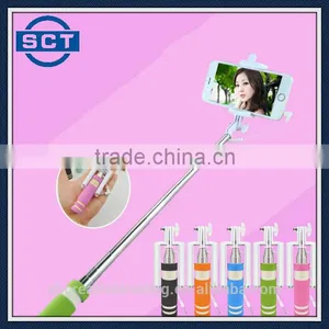 Battery Free Mini Selfie Stick Self Portrait Extendable Handled Stick With Adjustable Phone Holder & Built-in Remote Shutter thumbnail-1