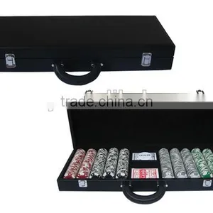 Custom Leather Poker Chip Set for 500 Chips thumbnail-2