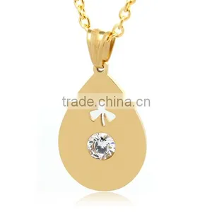 Most Wanted Waterlet Lovely Women's Pendant 316L Gold Plated Four Leaf Clover Pattern Pendant With CZ Fashion Christmas Gifts thumbnail-1
