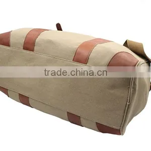 Luggage Duffle Bag Leather Vintage Military Canvas Travel Bags thumbnail-2