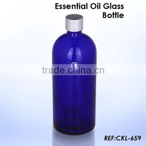 15ml 30ml 100ml 50ml Cobalt Blue Glass Bottles for Essential Oil With Aluminum Cap thumbnail-1