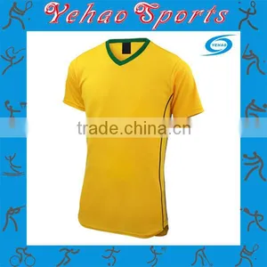 Shortsleeve Blank Yellow Soccer Jersey thumbnail-1