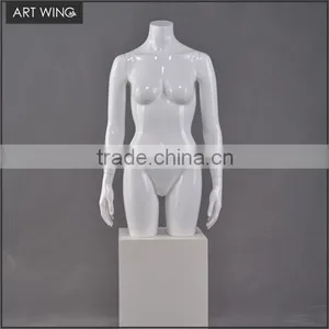 Display White Gloss Sexy Female Head and Torso Mannequin for Sewing thumbnail-2