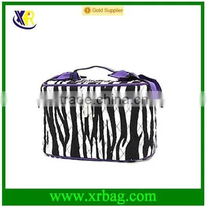2015 Quilted Zebra Print Cosmetic Bag With Bows thumbnail-1