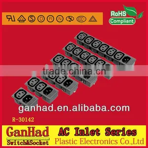 High Quality C8 ac Inlet Socket & IEC60320 UL498 ac Inlet Socket thumbnail-1