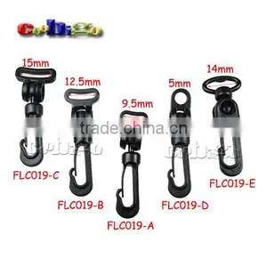 Black Plastic Rotary Snap Hook Clips for Bags Backpack Hanging Outdoor Kits #FLC019-A/B/C/D/E thumbnail-1