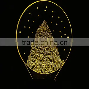 Snow Mountain Crystal Table Light Base Wedding 3d Optical Illusions Led Light Decoration thumbnail-1