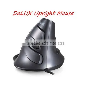 Amazon Top Sales DeLUX Upright Mouse, Comfortable Wired Vertical Ergonomic Mouse Quality Choice thumbnail-1