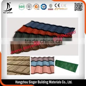Zinc Supplier Green Unfade Durability Steel Material and Stone Coated Steel Roof Tile in Zhejiang thumbnail-1