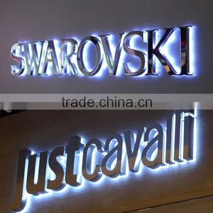 High Quality Wall Mounted Custom Led Backlit Stainless Steel Letter Signs thumbnail-2