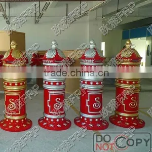 Christmas Decorative Mailbox/ Fiberglass Santa Post Mailbox thumbnail-5