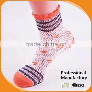 Socks Wholesale Lady Jaquard Rumi Socks With Pointelle Pattern/custom Sock thumbnail-2