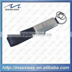 Blank Novely Customized Metal Red Color Leather Key Chain thumbnail-5