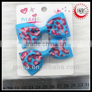 Beautiful Novelty Bule Animal Printed Hair Bows(approved by BV) thumbnail-1