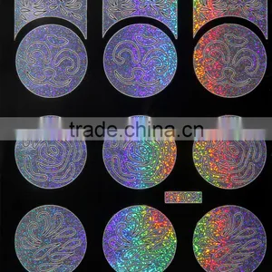 Round Shape Silver Laser Hallow Nail Stencil thumbnail-5