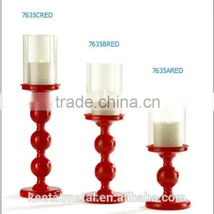 Cold Rolled Steel Metal Hurricane With Clear Glass And Color Stand thumbnail-5