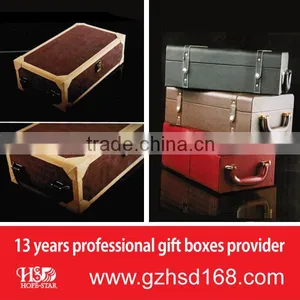Hot Custom Luxury PU Leather Wine Box Wooden Box the Latest Packaging thumbnail-1