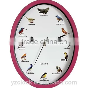 New Designed Oval Bird Wall Clock With Sound thumbnail-2