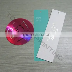 Embossing LOGO Shiny Color Paper Garment Hang Tags thumbnail-1