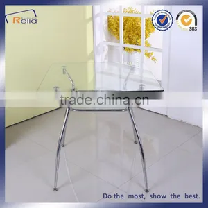 Glass Top, Metal Frame Dining Table thumbnail-1