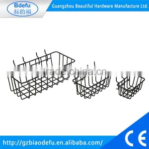 Black Metal Pegboard Wire Storage Basket thumbnail-1