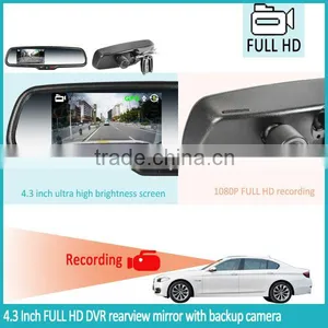 HD 1080P Driver Recorder 4.3inch Dual Lens Car Camera DVR Video Recorder Rearview Mirror in Promotion thumbnail-1