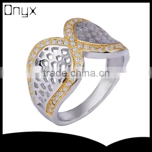 Wholesale 925 Sterling Silver Hollow Out Yellow Coral Ring thumbnail-1