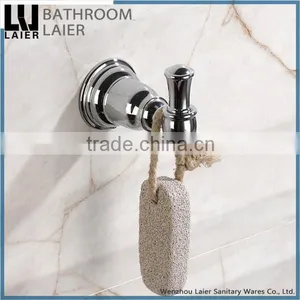 Customized High Quality Zinc Alloy Chrome Finishing Bathroom Sanitary Items Wall Mounted Double Robe Hook thumbnail-1
