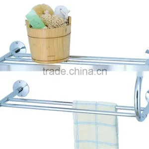 Metal Wall Towel Bathroom Rack Chrome thumbnail-1