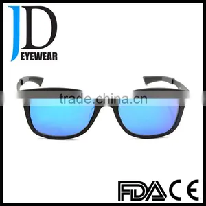 Custom Made Black Frame Blue Lens Vintage Carbon Fiber Sunglasses thumbnail-1