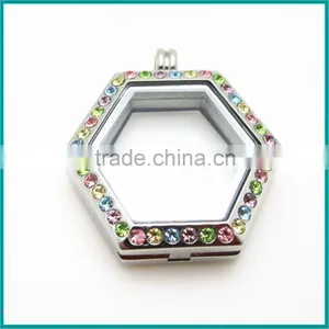 Colorful Crystal Lockets Floating Charm thumbnail-1