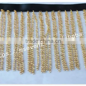 Fashion Look 8cm Width Ribbon Gold/silver Fringe Metal Trim for Bags thumbnail-3