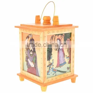 Jaipur Rajasthan Wooden Handicraft Home Decor Larnten HANGING Lamp SHOWPIECE thumbnail-5