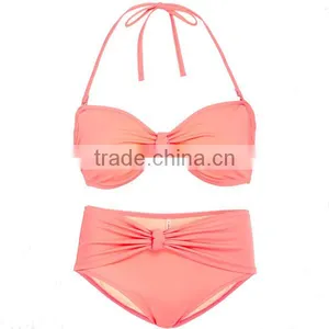 2016 New Arrival Custom Design Retro High Waist Girl Bikinis thumbnail-1