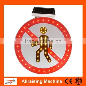 LED Ban Pedestrians Solar Traffic Sign thumbnail-1