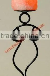 WROUGHT IRON SALT CANDLE HOLDER & TEALIGHTS thumbnail-1