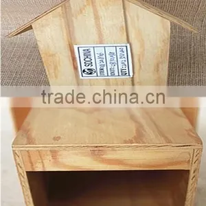 Wood Artificial Bird Nest for Round Wood Window thumbnail-2