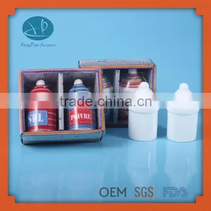 Salt Pepper Set,Unique Salt and Pepper Shaker,salt and Pepper Bottle,porcelain Pepper Mill thumbnail-1