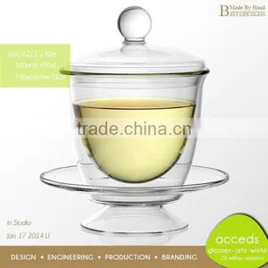 With Saucer Double Glass Handblown Christmas Fashionable Chinese Tea Cup thumbnail-3