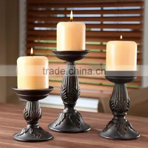 Retro Hosley's Set of 3 Resin Pillar Candle Holders thumbnail-1