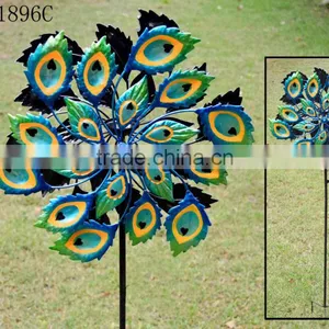 Factory Made Out Door Solar Power Metail Wind Spinner Garden Stake for Garden Decoration thumbnail-4