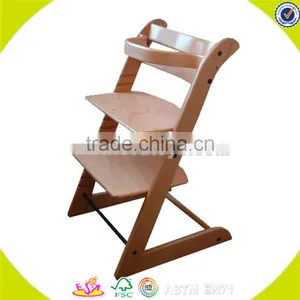 Wholesale Safe and Eco-friendly Wooden High Chair Toy for Kids Wooden Baby High Chair for Children W08F016 thumbnail-1