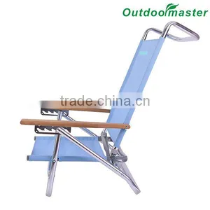 5-Position Lightweight Lay Flat Aluminum Folding Portable Reclining Chair thumbnail-3