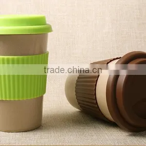 Organic Natural Rice Husk Mug and Cups With Silicone Lid+sleeve thumbnail-2