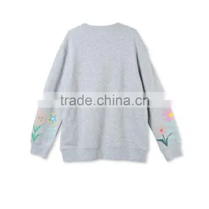 Grey Graphic Flowers Betty Sweatshirt Kid Clothing Wholesle Childern Wear HSs5141 thumbnail-3