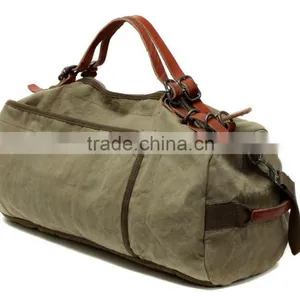 Unisex Vintage Casual Cotton Canvas Leather Haversack Shoulder Bag Travel Bag Weekend Bag Duffle Bag Travel Overnight Bag,For M thumbnail-1