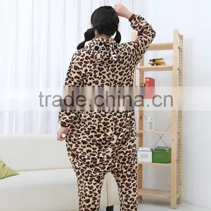 Flannel Cartoon Adult Animal Jumpsuit Animal Pajamas Jumpsuit Leopard Bear Design thumbnail-2