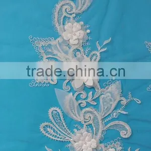 Customized Professional Lace Tulle 3d Multi Color Dress Fabric thumbnail-3
